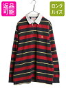 ブルックスブラザーズ ボーダー 長袖 ラガー シャツ メンズ L / 古着 ラグビー 長袖シャツ コットン ワンポイント ロゴ刺繍 マルチカラー| 中古 BRO...