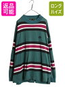 90s エディーバウアー モックネック ボーダー 長袖 Tシャツ メンズ XL 古着 オールド ロンT ラガーシャツ 素材 マルチカラー 大きいサイズ| 中古 ...