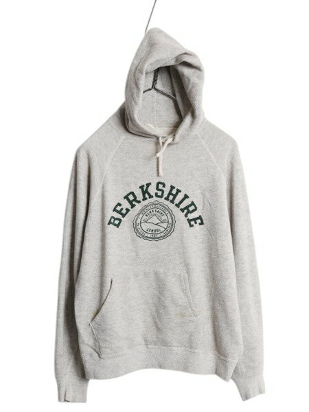 【8/15 24h限定777円OFFクーポン!】 70s USA製 2段 染込み カレッジ プリント スウェット パーカー メンズ レディース S 程/ ヴィンテージ トレーナー 霜降り グレー 裏起毛 灰| 古着 中古 70’s 70年代 アメリカ製 米国製 ビンテージ スウェットパーカー プリントパーカー