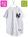 【7/8 最大半額SALE&ポイント5倍!!】 USA製 ヤンキース ベースボール シャツ メンズ S / 古着 MLB オフィシャル マジェスティック 大リー...