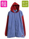 【7/9 最大半額SALE&ポイント5倍!!】 90s ナイキ フード パーカー ジャケット メンズ L オールド コットン キャンバス 鹿の子 切替 ワンポイ...