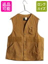 【7/8 最大半額SALE&ポイント5倍!!】 デッドストック 50s 60s レッドヘッド ダック ハンティング ベスト メンズ M / 新品 ヴィンテージ 重ね着 前開き 無地 アウトドア ブラウン| 未使用 デッド 50’s 60’s 50年代 60年代 BLUE BILL RED HEAD ビンテージ 薄手 ハンティング