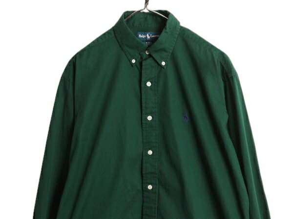 【マラソン28h限定10%OFFクーポン&P5倍】 00s ラルフローレン 長袖 ボタンダウン シャツ メンズ M / オールド ポロ 長袖シャツ ワンポイント BD コットン ゆったり シンプル Yシャツ| 古着 中古 00's 00年代 POLO RALPH LAUREN コットンシャツ ボタンダウンシャツ カジュア