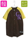 【7/8 最大半額SALE&ポイント5倍!!】 USA製 ロッキーズ ベースボール シャツ メンズ M / MLB オフィシャル マジェスティック 大リーグ ユ...