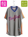 メッツ ベースボール シャツ メンズ XL / MLB オフィシャル ミッチェルアンドネス 大リーグ ユニフォーム プルオーバー 大きいサイズ 復刻| 古着 中古 Mitchell&Ness クーパーズタウン 半袖シャツ 重ね着 メジャーリーグ 野球 ユニホーム ゲームシャツ ジャージ NY METS