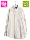 【7/4 最大半額SALE&ポイント5倍!!】 90s ラルフローレン チェック 長袖 ボタンダウン シャツ メンズ XL 古着 オールド ポロ 長袖シャツ ワンポイント ワイシャツ 大きいサイズ| 中古 90's 90年代 POLO RALPH LAUREN チェックシャツ Yシャツ カジュアルシャツ BD マルチカラ