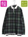 90s ポロ ラルフローレン チェック 長袖 ラガーシャツ メンズ М / オールド ラグビー 長袖シャツ ポロシャツ ヘビーウェイト マルチカラー| 中古 9...