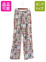 【7/5 48h限定10%OFFクーポン配布!】 70s 80s ブルックスブラザーズ パッチワーク スラックス パンツ レディース XS 程/ ヴィンテージ マドラス チェック ストレート ノータック| 中古 70年代 80年代 BROOKS BROTHERS ビンテージ クレイジー パターン 総柄 タックなし ボト