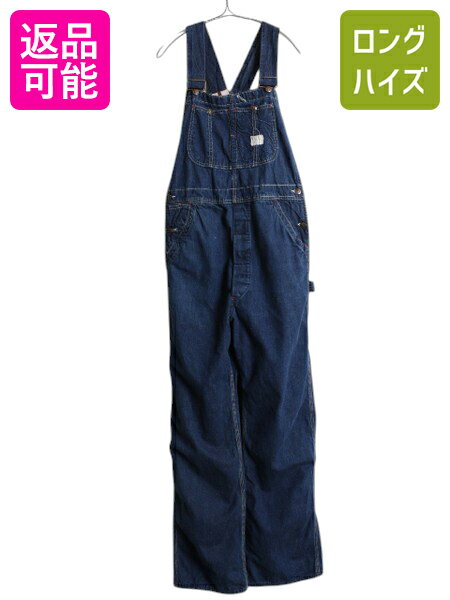 【11/25 期間限定400円OFF×P5倍】 70s USA製 ビッグマック ローバック デニム オーバーオール 実寸 W35 古着 ヴィンテージ JCペニー...