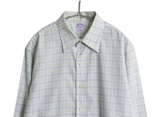 ブルックスブラザーズ チェック 長袖 シャツ メンズ L 程 古着 コットン 長袖シャツ ワイシャツ ノーアイロン マルチカラー スリムフィット| 中古 Brooks Brothers 346 チェックシャツ コットンシャツ Yシャツ ビジネス カジュアル シワになりにくい シンプル きれいめ 細身