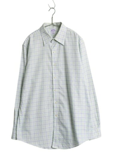 ブルックスブラザーズ チェック 長袖 シャツ メンズ L 程 古着 コットン 長袖シャツ ワイシャツ ノーアイロン マルチカラー スリムフィット| 中古 Brooks Brothers 346 チェックシャツ コットンシャツ Yシャツ ビジネス カジュアル シワになりにくい シンプル きれいめ 細身