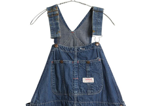 【マラソン限定400円OFFクーポン&P5倍!】 60s USA製 ★ パワーハウス バットダイ デニム オーバーオール 実寸 40 / 古着 ヴィンテージ モンゴメリーワード ワーク ツナギ ペインター| 中古 60’s 60年代 ビンテージ アメリカ製 Montgomery Ward Powr Hous ストレート ジーン