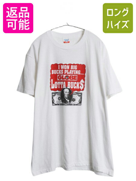 【12/7 最大半額SALE×限定クーポン!】 90s ★ GLOBE 企業物 ドル札 イラスト プリント Tシャツ メンズ X..