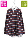 【7/4 最大半額SALE&ポイント5倍!!】 90s ポロ ラルフローレン ボーダー 長袖 シャツ メンズ XL / オールド プルオーバー ラグビー ラガーシャツ タイプ コットン 大きいサイズ| 古着 中古 90年代 POLO RALPH LAUREN 長袖シャツ コットン ラグビーシャツ ラガー ゆったり カ