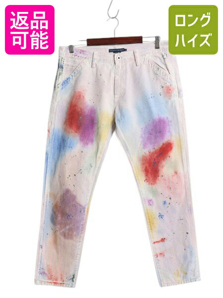 【11/16 48h限定555円OFFクーポン!】 ペンキ 加工 00s ラルフローレン ペインター パンツ メンズ レディース 実寸 35 27 オールド ポロ ワーク キャンバス ダック テーパード 白| 中古 00年代 POLO RALPH LAUREN ヴィンテージ モデル ワークパンツ ペインターパンツ ノータ
