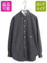 【7/8 最大半額SALE&ポイント5倍!!】 90s トミーヒルフィガー シアサッカー ブラックウォッチ チェック 長袖 ボタンダウン シャツ メンズ L /...