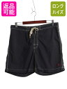 【7/4 最大半額SALE&ポイント5倍!!】 90s ポロ ラルフローレン ナイロン ショートパンツ メンズ M / オールド サーフ スイム ショーツ 短パン 水陸両用 インナー付き 海パン 黒| 古着 中古 90's 90年代 POLO RALPH LAUREN ブラック ハーフパンツ ショート パンツ スイムパン