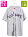 【11/1 24h限定10%OFFクーポン配布!】 USA製 メッツ ベースボール シャツ メンズ XXL 程/ 古着 MLB オフィシャル マジェスティック 大リーグ ユニフォーム ジャージ 大きいサイズ| 中古 Majestic アメリカ製 2XL メジャーリーグ 野球 重ね着 ゲームシャツ 半袖シャツ ユニホ