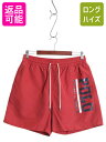 【7/4 最大半額SALE&ポイント5倍!!】 ポロ ラルフローレン ナイロン ショートパンツ メンズ L / 古着 サーフ スイム ショーツ 水陸両用 短パン 海パン インナー付き 薄手 レッド| 中古 POLO RALPH LAUREN ハーフパンツ ショート パンツ スイムパンツ ボードショーツ サーフ