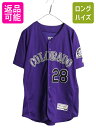 【7/8 最大半額SALE&ポイント5倍!!】 USA製 ロッキーズ ベースボール シャツ メンズ L 程/ MLB オフィシャル マジェスティック 大リーグ ...