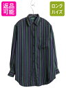 【7/13 24h限定555円OFFクーポン配布!】 00s ローレン ラルフローレン ストライプ 長袖 シャツ レディース M 程 オールド ポロ 100% ...