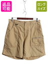【7/15 555円OFFクーポン×P最大8倍!】 ノースフェイス ナイロン ブッシュ ショートパンツ メンズ 34 古着 アウトドア カーゴ ショーツ ストレッチ 短パン ワンポイント ベージュ| 中古 The North Face ハーフパンツ ショート パンツ ナイロンショーツ カーゴパンツ カーゴ