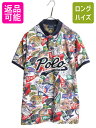 ポロ ラルフローレン 総柄 鹿の子 ポロシャツ メンズ XL / 半袖シャツ カレッジ ペナント キャラクター マスコット イラスト 大きいサイズ| 中古 PO...