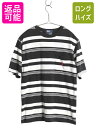 【7/13 24h限定555円OFFクーポン配布!】 90s ポロ ラルフローレン ボーダー ポケット付き 半袖 Tシャツ メンズ XS レディース S 古着 カットソー ワンポイン ポケT ツートン 黒 白| 中古 90年代 POLO RALPH LAUREN ブラック ホワイト 半袖Tシャツ ポケットTシャツ ボーダーT