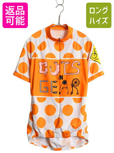 プライマル 半袖 サイクル ジャージ メンズ M / プルオーバー 水玉 サイクルウェア 自転車 サイクリング スポンサー ロゴ 企業 メッセージ| 中古 PR...