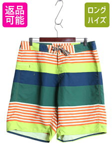 パタゴニア ウェーブフェアラー ボード ショーツ メンズ 36 12年製 古着 ボーダー ナイロン スイム サーフ ショートパンツ 短パン 水陸両用| 中古 Patagonia アウトドア 海パン バギーズショーツ ハーフパンツ ショート パンツ スイムパンツ ボードショーツ マルチカラー
