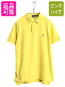 ポロ ラルフローレン 鹿の子 半袖 ポロシャツ メンズ L / 半袖シャツ コットン カットソー トップス ワンポイント 細身 シンプル イエロー| 古着 中古 POLO RALPH LAUREN 半袖ポロシャツ 半袖ポロ カノコ シャツ コットンシャツ ポニー刺繍 カジュアル トップス きれいめ 黄