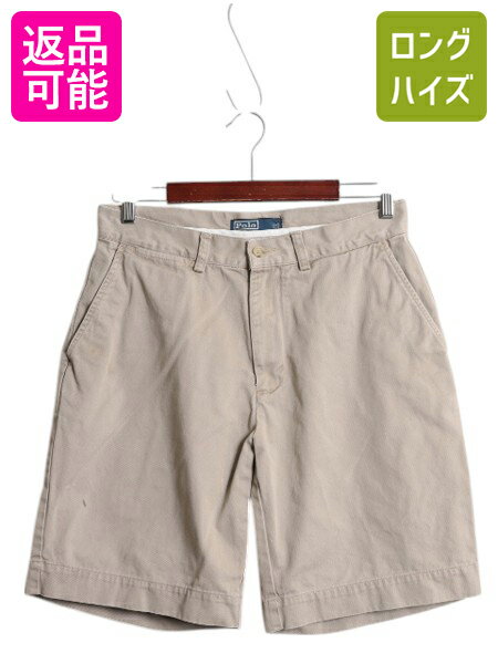 【12/5 最大半額SALE×限定クーポン!】 00s ポロ ラルフローレン コットン チノ ショートパンツ メンズ 30 / 古着 オールド ショーツ 短パン ノータック ポロチノ アーミー タイプ| 中古 00年代 POLO RALPH LAUREN ハーフパンツ ショート パンツ チノパン チノショーツ ミリ