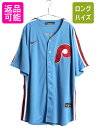 【マラソン28h限定10%OFFクーポン&P5倍】 フィリーズ ベースボール シャツ メンズ XL / MLB オフィシャル ナイキ スウッシュ 大リーグ ユニフォーム 半袖シャツ 重ね着 大きいサイズ| 古着 中古 NIKE スウォッシュ メジャーリーグ 野球 ジャージ ユニホーム ゲームシャツ ベ