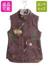 【9/6 最大半額SALE&店内ポイント5倍!】 US企画 カーハート モックネック ダック ベスト レディース XS 古着 リアルツリー カモ 迷彩 裏 パイル フリース 重ね着 アウトドア ワーク| 中古 日本未発売 廃盤 CARHARTT 102311 フルジップ ワークベスト ダックベスト ジップアッ