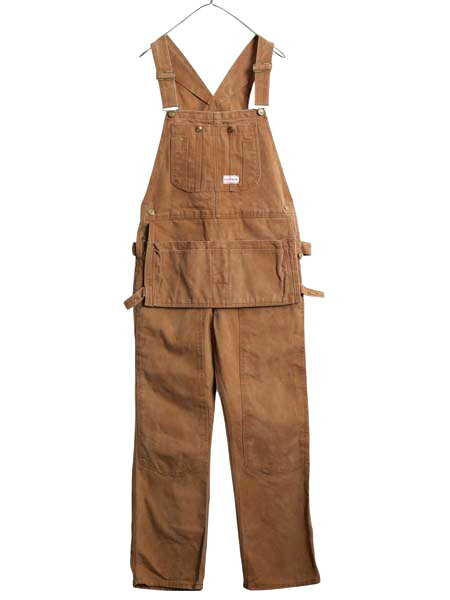 70s 80s USA製 ビッグスミス ダブルニー ダック オーバーオール メンズ 32 30 ヴィンテージ ペインター ワーク エプロン付き 濃い ブラウン| 古着 中古 70年代 80年代 アメリカ製 BIG SMITH RED ROCK ビンテージ ツナギ オールインワン サロペット ストレート ヘビーウェイト
