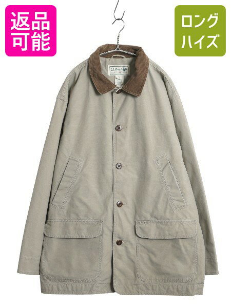 商品情報商品番号s-nvd15y25n03商品名00s エルエルビーン コットン ハンティング ジャケット メンズ XL / オールド カバーオール ハーフ コート 総柄 ライナー付き 大きいサイズ商品説明アメリカで購入したUSEDの商品です。 00年代のオールド L.L.BEANの ハンティング ジャケットです。 素材は、SHELL&amp;BODY LINING：100% COTTON シェルは、タフな使用にも耐える丈夫なコットンキャンバス生地 内側には、ハンティングモチーフのアニマル総柄ライナー 袖は腕の通しやすいスムースナイロンのライナーが付きます。 着心地抜群で程よい防寒性、保温性もありますが ずっしりとしたヘビーウェイトではありませんので かさばらずストレスなく幅広い季節に着て頂けます。 襟、袖口裏はコーデュロイ素材の切替 袖を捲って着たときに良いアクセントになります。 フロントは、ロゴ入りのボタンを使用 両サイドにハンドウォーマーポケット、 フラップポケットの4ポケット フラップ裏もコーデュロイ素材の切替 1924年に初めてハンティング用として紹介された メイン・ダック・ハンティング・コートをデザインの起源に 1947年に販売されて以来、現行でも販売され続けている オリジナル・フィールド・コート同様の 流行に左右されない、使い勝手の良い オーセンティックなグッドデザイン 合わせやすい、ライトベージュ ( カーキ ) これさえあれば何かと重宝する 長く愛用して頂ける商品です。ブランド情報1912年の創立以来100年以上にわたり信頼のあるアウトドア商品を 提供する会社として不動の位置を保ち続けおり、 品質にこだわる世界中の人々から選ばれてきたアウトドアブランド。 カラーライト ベージュ | カーキ生産国 状態説明コンディション多少の使用感がある程度で 特に表記する所のない非常に良い状態です。 サイズ表記サイズMEN&#39;S XL REG着丈84cm【バック襟付け根からの計測】身幅68cm【脇下で計測】肩幅58cm袖丈(肩から)64cm袖丈(脇下から)55cm補足（計測は全て平置きでの計測になります。多少の誤差はご了承下さい） サイズの測り方についてはこちら 当店について 当店の商品は、国内の買い取りなどは行なわず、私たちが直接アメリカから買い付けてきた新品 デッドストック 等の US古着、インポート オンリーの商品です。靴 鞄 帽子 ファッション 小物 などの全身コーディネートできる物春服 夏服 春夏 秋冬、秋服、冬服 など様々な季節　オシャレ おしゃれ かわいい カワイイ かっこいい 流行 トレンド 旬 シンプル インパクト カジュアル フォーマルストリート 定番 人気 など様々なスタイルに対応できる商品特に アメリカン カジュアル ( アメカジ ) ストリートアウトドア ワーク ミリタリー と言った機能性 に優れ長く愛用できる物を幅広く取り揃えています。大切な人の 贈り物 ( ギフト )誕生日 母の日　父の日　敬老の日　クリスマス　ハロウィン バレンタイン　就職祝い 入学祝い 進学祝い 結婚祝いにもお使い頂ける、心のこもった 1点物 もお探しいただけます。ひとつひとつ厳選した幅広いジャンルの商品お楽しみください。 注意事項商品について一見して分かる目立つヨゴレやダメージは商品画像や商品説明に記載はしていますが 着用に支障が無いと判断した物や裏側等の着用時見えない場所、古着慣れされている方 なら問題無い範囲内と判断したヨゴレ、小さなダメージの説明は省いている場合があります。 (その様な場合でもこちらの判断で良品、美品と記載している物もあります) 見えない場所や細かいヨゴレ、ダメージの気になる方はご購入前に必ずご相談下さい。 サイズについては多少の誤差はご了承願います。 撮影時の光や環境、ご使用のブラウザによって実際の色と異なる場合があります。 写真と商品説明文を確認して、少しでも気になる点があれば必ずご入札前にご質問下さい。在庫について掲載商品に関しましては、実店舗でも同時に販売しており在庫の有無が反映されいていないことがあります。自動返信メールと別に、在庫の有無をメールでご連絡差し上げます。 在庫がない場合は、キャンセルのメールを配信させて頂いておりますこと、予めご了承ください。営業時間についてAM10:00 ~ PM16:00 上記時間内でもお問い合わせにお答え出来ない場合もあります。 急遽お休みを頂く場合もございますので気になる点はお早めにご質問下さい。 前もってお休みをお知らせ出来る場合は自己紹介欄等に記載させて頂きますのでご確認下さい。