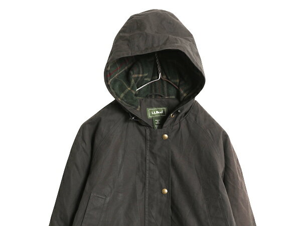 【1/18 20名様限定1000円OFF!】 00s エルエルビーン オイルド パーカー ジャケット レディース S / オールド アウトドア マウンテンパーカー ハーフ コート ジャンパー 黒| 古着 中古 ブラック 00’s 00年代 LLBEAN LLビーン ワックスド コットン オイルドジャケット マンパ