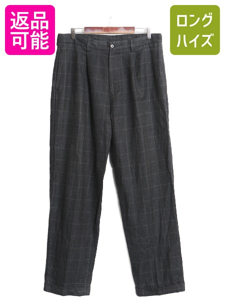 Rakuten - 【6/18 ご愛顧感謝デーポイントUP!】 90s ノーティカ チェック スラックス パンツ メンズ 32 32 オールド ウール コットン タック入り ストレート トラウザー きれいめ ボトムス| 古着 中古 90’s 90年代 NAUTICA 1タック ウールパンツ ウールスラックス チェックパンツ ウ