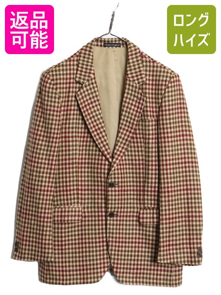 Rakuten - 80s イギリス製 チェック テーラード ジャケット メンズ L 程/ 古着 ヴィンテージ 100% カシミヤ ブレザー マルチカラー トラッド シンプル| 中古 80's 80年代 ビンテージ 英国製 Trimingham's Bermuda カシミア テーラードジャケット ライナー付き カジュアル 2ボタン USED