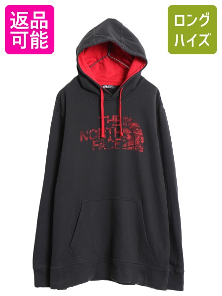 Rakuten - 【6/25 10名様限定10%OFFクーポン配布!】 ノースフェイス プリント スウェット フード パーカー メンズ XXL / アウトドア 裏起毛 プルオーバー トレーナー ツートン 大きいサイズ 黒| 古着 中古 2XL The North Face ブラック ロゴ スエット スウェットパーカー プリントパー