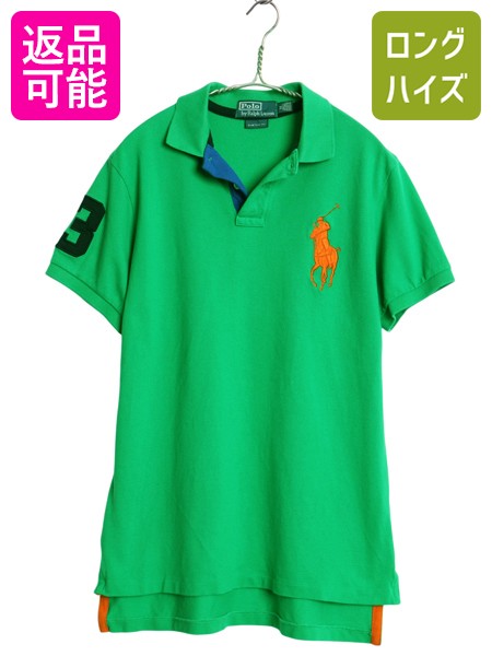 【5/5 48h限定10%OFFクーポン×P4倍!】 00s ビッグポニー ポロ ラルフローレン 鹿の子 半袖 ポロシャツ メンズ M オールド 半袖シャツ カスタムフィット ナンバリング コットン 緑| 古着 中古 00's 00年代 POLO RALPH LAUREN 半袖ポロシャツ 半袖ポロ カノコ シャツ カジュ