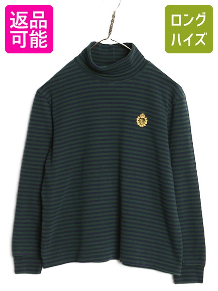 ローレン ラルフローレン タートルネック 総柄 半袖 Tシャツ レディース XL ポロ ストレッチ レーヨン カットソー 馬具 チェーン ビット 黒 Ralph Lauren - ローレン ラルフローレン タートルネック 総柄 半袖 T