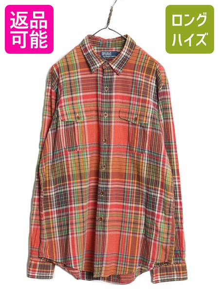 Rakuten - 00s ラルフローレン マドラス チェック 長袖 シャツ メンズ XL 古着 オールド ポロ 薄手 コットン マルチカラー 大きいサイズ ポケット付き| 中古 00’s 00年代 POLO RALPH LAUREN 長袖シャツ チェックシャツ コットンシャツ カジュアルシャツ ゆったり きれいめ アメカジ