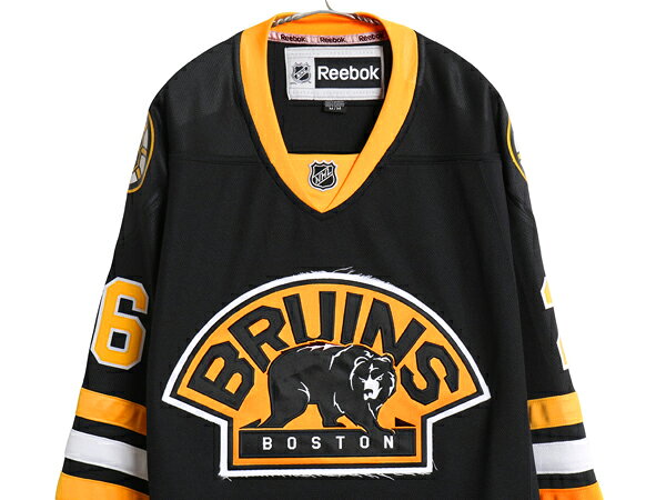 古着ヴィンテージショップLong hisの【8月限定★エントリーでP5倍！】 ブルーインズ ホッケー ジャージ メンズ M / NHL オフィシャル リーボック アイスホッケー ユニフォーム ゲームシャツ 長袖シャツ ブラック| 古着 中古 Reebok 黒 ユニホーム ロンT ホッケージャージ ホッケーシャツ Vネック 重ね着 ゲーム｜アングル3