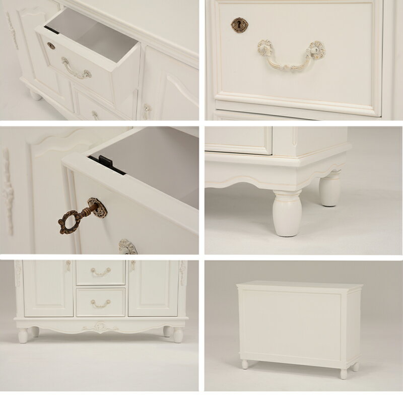 【スーパーSALE 500円クーポン】 送料無料 プリンセスホワイトキャビネットc ロマンチック 姫系 キャビネット ホワイト 家具 北欧 リビング インテリア メーカー直送 ca113 [2]