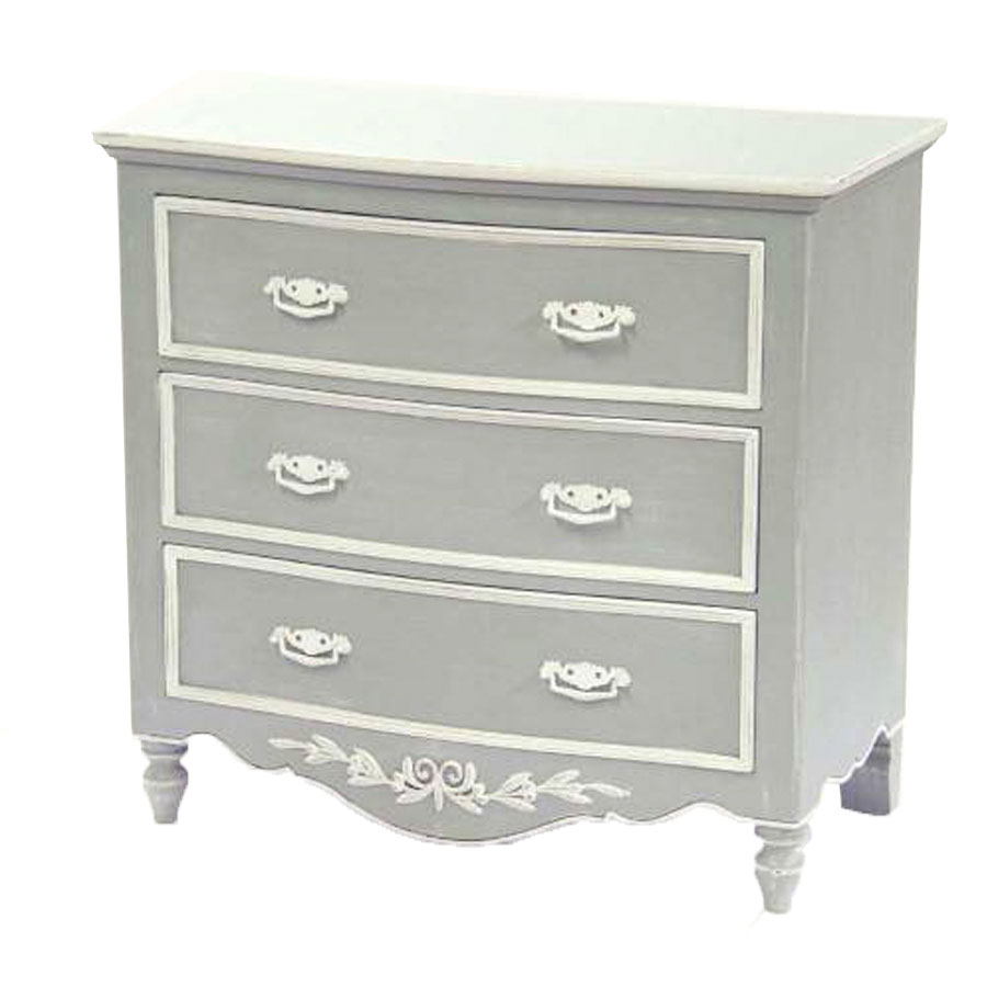 【楽天イーグルス感謝祭 ポイント5倍】 チェスト 3段 グレー x ホワイト キャビネット フレンチプリンセス シャビーシック アンティーク調 ロマンチック 姫系 ヨーロピアン調 大人 カワイイ ラグジュアリー メーカー直送　che241g
