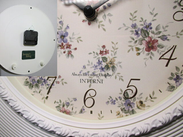 掛け時計 掛時計 時計 壁掛け アンティーク ロマンチック 姫系 インテリア ホワイト 白 薔薇雑貨 ローズ バラ クロック トケイ とけい かけ時計ホワイト掛け時計 大人 カワイイ ラグジュアリー wa18 [3]