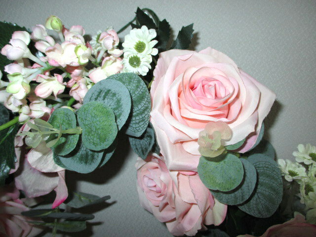 【13～15日はポイント5倍】 ローズピンクアレンジリース 海外受注生産 af411