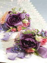 【3〜6日はポイント5倍】 ローズ カーテンクリップ 2個セット バラ 薔薇 アレンジフラワー 造花 パープル 姫系 雑貨 かわいい 海外受注生産 af29