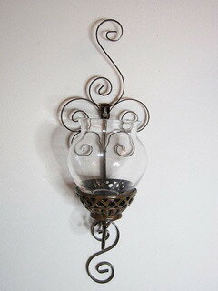 【29〜30日はポイント5倍】 ロマンチック 姫系 ガラスポット ハンギング ai364br